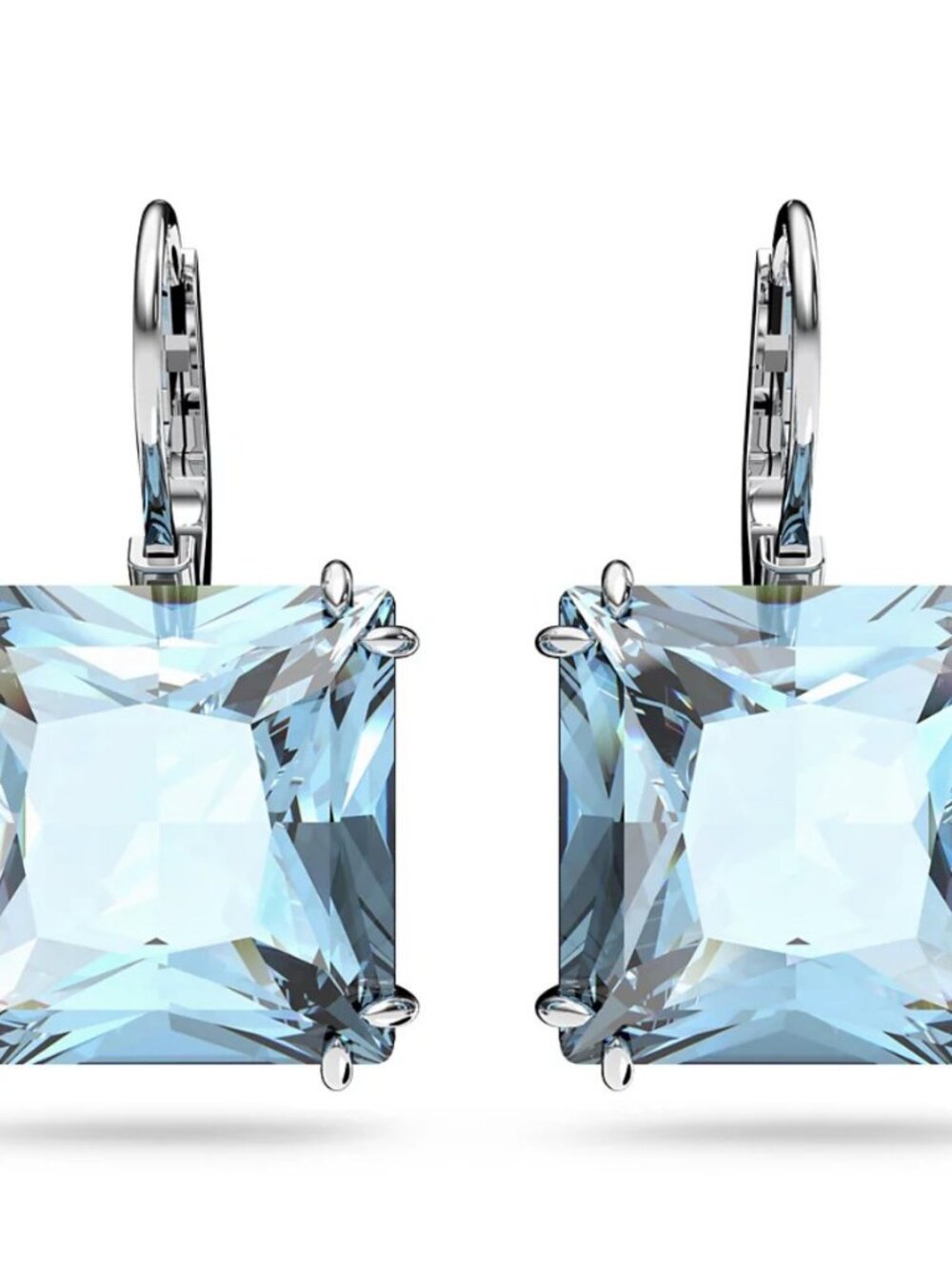 Swarovski Millenia Green Square Crystal Drop Earrings in Gold Tone